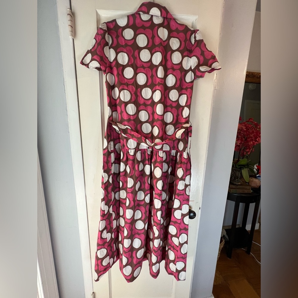 J. McLaughlin Pink Polka Dot Maxi Shirt Dress - Picture 6 of 16